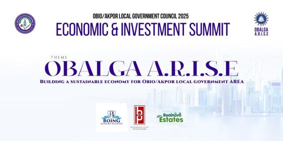PUBLIC NOTICE Obio/Akpor Local Government Council cordially invites ALL Companies, Businesses, and Investors, to partner with us as Sponsors, Exhibitors or Advertisers at the maiden edition of the Obio/Akpor Economic & Investment Summit 2025 – themed “OBALGA A.R.I.S.E: Building a Sustainable Economy for Obio/Akpor Local Government Area”